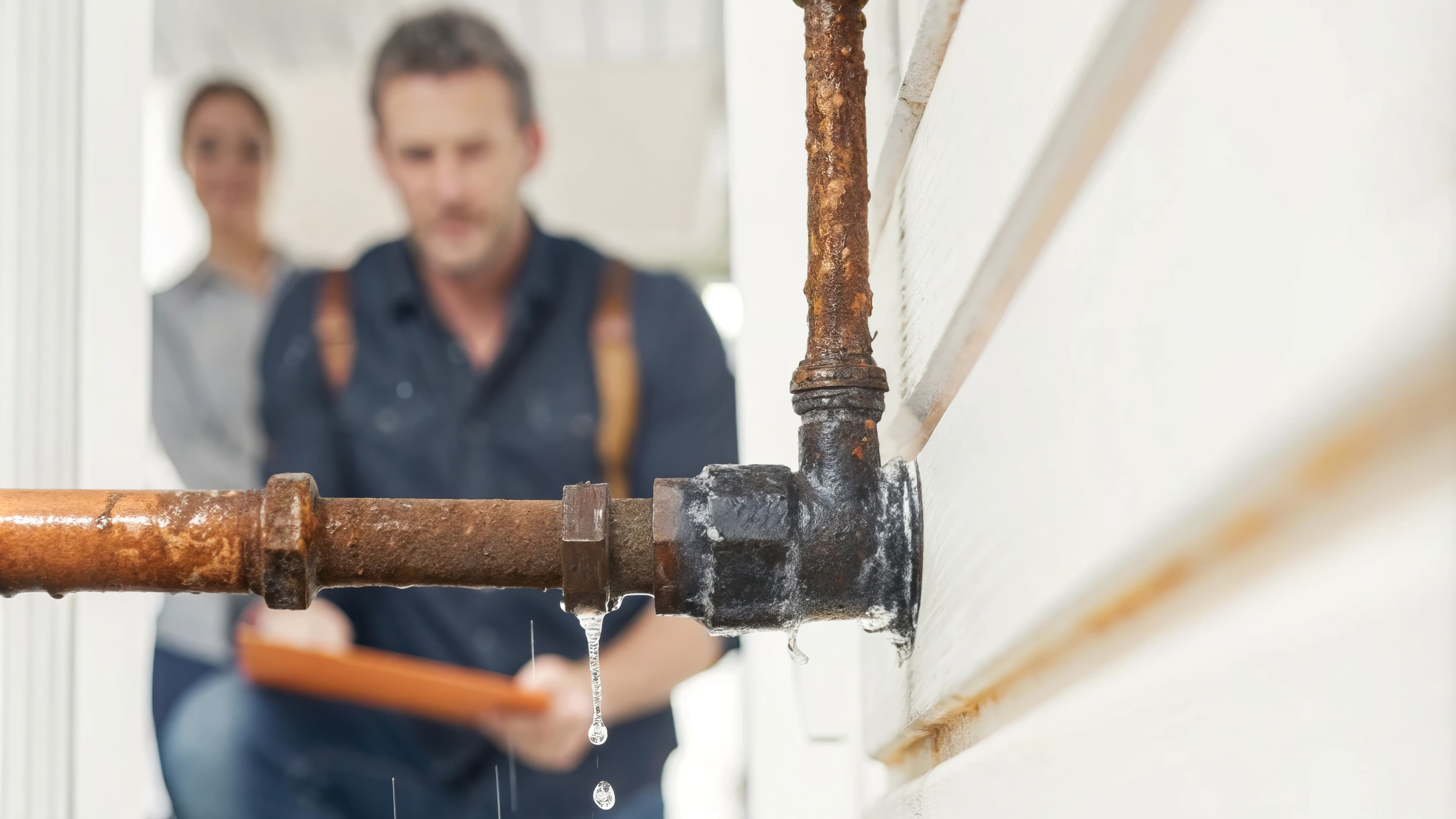 Протекающая труба в квартире, требуется устранение протечки